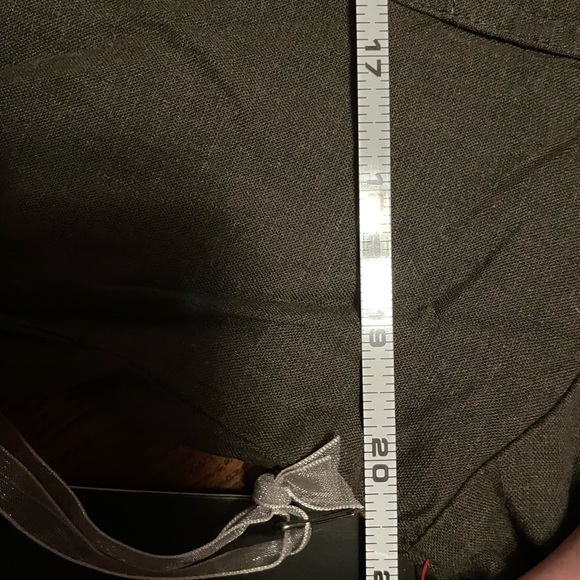 Lightweight dark olive green button down blouse - Picture 6 of 6